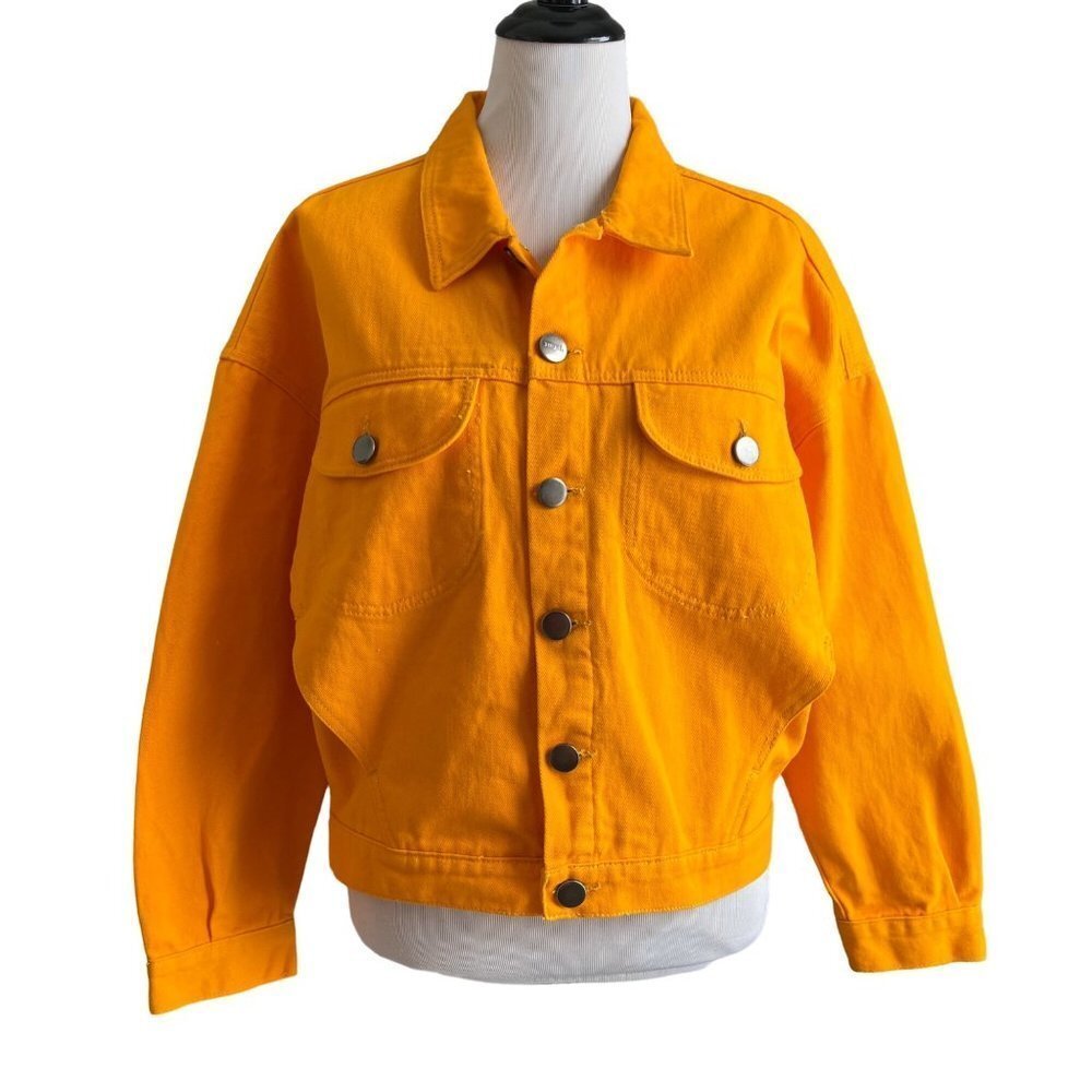 Smyth Oversized Sunflower Yellow Denim Jean Jacket Size Small